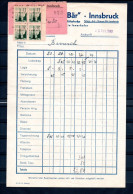 INNSBRUCK Kurtaxe Hotelrechnung Von 1942  Taxe De Séjour - Revenue Stamps