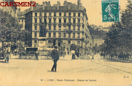 LYON CARTE TOILEE. PLACE TOLOZAN. STATUE DE SUCHET - Autres & Non Classés