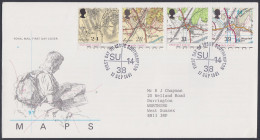 GB Great Britain 1991 FDC Map, Maps, Cartography, Pictorial Postmark, First Day Cover - Storia Postale