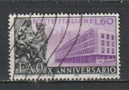 1955  FAO X Anniversario 60 Lire  USATO - 1946-60: Afgestempeld