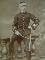 Photo CDV Coué à Saumur Militaire Comte De Gerardin S/Lieutenant Infanterie Ecole Cavalerie Tunique Modèle 1882  - L679A - Old (before 1900)