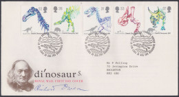 GB Great Britain 1991 FDC Dinosaurs, Dinosaur, Richard Owen, Fossil, Pictorial Postmark, First Day Cover - Cartas & Documentos