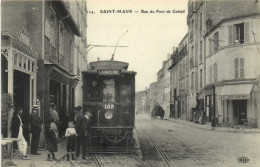 SAINT MAUR  Rue Du Pont De Creteil Animée TRAM 103 La Varenne Gros Plan Café Aux Deux Stations  RV - Saint Maur Des Fosses