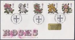 GB Great Britain 1991 FDC Rose, Roses, Flower, Flowers, Pictorial Postmark, First Day Cover - Lettres & Documents