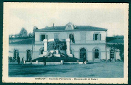BF050 MONDOVI' CUNEO - STAZIONE FERROVIARIA - MONUMENTO AI CADUTI - RAILWAYS STATION 1930 CIRCA - Autres & Non Classés