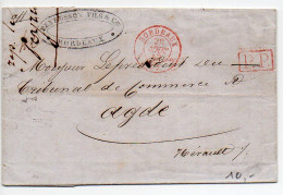 Lettre De 1847 De Bordeaux (Gironde) En PP Avec CaD Frappé En Rouge - 1801-1848: Précurseurs XIX