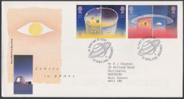 GB Great Britain 1991 FDC Europe In Space, Observatory, Stars, Planets, Pictorial Postmark, First Day Cover - Brieven En Documenten