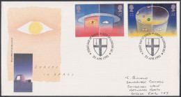 GB Great Britain 1991 FDC Europe In Space, Observatory, Stars, Planets, Pictorial Postmark, First Day Cover - Lettres & Documents