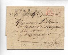 MONTDIDIER Somme Marque P.76.P. MONTDIDIER Août 1815 Indice 11 + Griffe P.P.P.P. Rouge Sur Pli Mairie De GUILL     ....G - Otros & Sin Clasificación