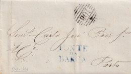 POR - LETTRE DE PONTE DA BARCA À PORTO - 1864 - Postmark Collection