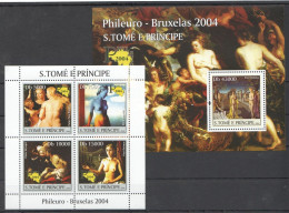 O0073 2004 Sao Tome & Principe Erotic Art Rubens Brussels Kb+Bl Mnh - Other & Unclassified