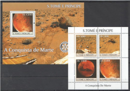 O0063 2004 S.Tome & Principe Space Mars Conquest Kb+Bl Mnh - Andere & Zonder Classificatie