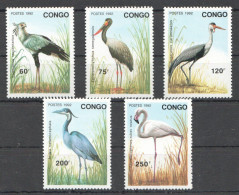 Ft156 1992 Congo Birds Grey Crowned Cranes #1320-1324 Michel 13 Euro Set Mnh - Andere & Zonder Classificatie