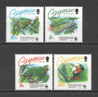 Ft144 1993 Cayman Islands Wwf Fauna Birds Parrots #690-693 1Set Mnh - Andere & Zonder Classificatie