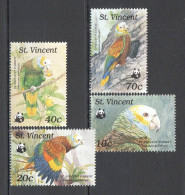 Ft143 1989 St. Vincent Wwf Flora & Fauna Birds Parrots #1222-25 1Set Mnh - Andere & Zonder Classificatie