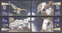 Ft130 2001 Niuafo'Ou Birds Owls By Moonlight Fauna #382-85 1Set Mnh - Autres & Non Classés