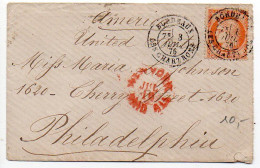 N° 38 (Cérès) Sur Lettre De 1876 Pour Les Etats-Unis - 1849-1876: Classic Period