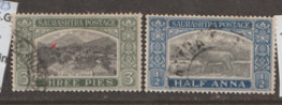 India Soruth   1929   SG  49-50 .  Fine Used - Soruth