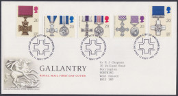 GB Great Britain 1990 FDC Gallantry, Awards, Horse, Armed Forces, Military, Pictorial Postmark, First Day Cover - Covers & Documents