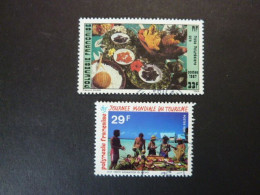 POLYNESIE FRANCAISE, Années 1987-93, YT N° 278 Et 442 Oblitérés, Repas Polynésiens - Used Stamps