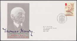 GB Great Britain 1990 FDC Thomas Hardy, Novelist, Novel, Literature, Art, Books, Pictorial Postmark, First Day Cover - Briefe U. Dokumente