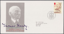 GB Great Britain 1990 FDC Thomas Hardy, Novelist, Novel, Literature, Art, Books, Pictorial Postmark, First Day Cover - Covers & Documents