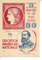 Entier Postal GRENOBLE Carte Commémoratif Exposition De Grenoble Mai 1934 Ref SECI3 Cote 60e ....G - Andere & Zonder Classificatie