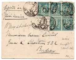 5c Sage X5 Sur Lettre De 1898 - Probable Levée Exceptionnelle Suraffranchie à 25c Au Lieu De 20c(1E En Levée Dans CaD) - 1877-1920: Semi Modern Period