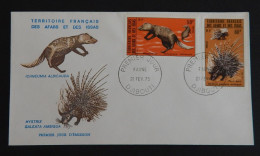 AFARS ET ISSAS  FDC  YT 397/398 " ANIMAUX SAUVAGES" ANNÉE 1975 RABAT COLLE  AU VERSO - Brieven En Documenten