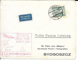 Env Cad KATOWICE  1/6/1929 Pour BYDGOSZCZ TB - Aviones