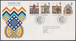 GB Great Britain 1990 FDC British Philatelic Bureau, Edinburgh, Art, Carpet Factory, Pictorial Postmark, First Day Cover - Briefe U. Dokumente
