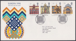 GB Great Britain 1990 FDC British Philatelic Bureau, Edinburgh, Art, Carpet Factory, Pictorial Postmark, First Day Cover - Storia Postale