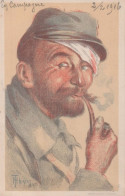 CPA Militaire - Portrait Soldat - "En Campagne" Postée Le 02 Février 1916 - Illust. Edy, H. Thiriet - War 1914-18