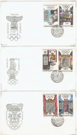 Lot De 3 Enveloppes FDC 1er Jour Jeux Olympiques De Mexico Prague 30-04-1968 - FDC