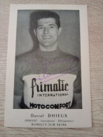 Autograph Cyclisme Cycling Ciclismo Ciclista Wielrennen Radfahren DHIEUX DANIEL (Frimatic 1963) - Ciclismo