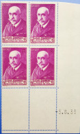 BLOC DE 4 Coin Daté JEAN CHARCOT SOCIÉTÉ DES ŒUVRES DE MER, 90 C + 35 C, 377A, - Unused Stamps