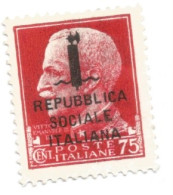 (REGNO D'ITALIA) 1944, SOPRASTAMPATI, 75C - 1 Francobollo - Altri & Non Classificati