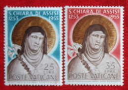 Saint Clare Of Assisi 1953 Mi 207-208 Yv 187-188 Ongebruikt / MH * VATICANO VATICAN VATICAAN - Neufs