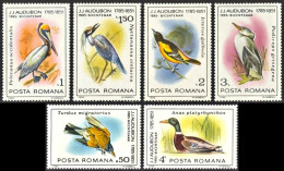 Romania 1985, 200th Birth Anniversary Of John James Audubon, Birds - 6 V. MNH - Otros & Sin Clasificación