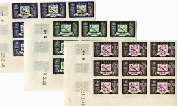 MONACO Poste Aérienne 42 43 44 La Série Blocs De COINS DATES 27 Timbres Non Dentelés / 1949  / Cote: +2400 - Posta Aerea