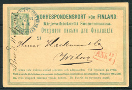 1874 Finland Stationery Postcard Railway TPO Train ANK  - Covers & Documents