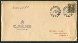 1934 Sweden SJP 7 Svenska Amerika Linien Ship PAQUEBOT Cover Goteborg - New York, USA  - Briefe U. Dokumente