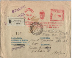 ITALIA 1936    -   Annullo Meccanico Rosso (EMA)  CONFEDERAZIONE FASCISTA DEGLI INDUSTRIALI UNIONE PROVINCIALE BOLOGNA - Maschinenstempel (EMA)