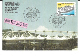Stadio Stade Stadium Estadio Inaugurazione Dello Stadio Olimpico Di Roma 31 Maggio 1990 Per I Mondiali (v.retro/11x16) - Soccer