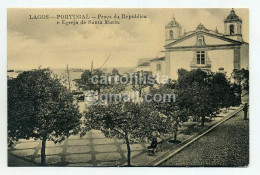 LAGOS - Praça Da República E Egreja De Santa Maria  ( 2 Scans ) - Faro