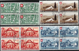 Schweiz Suisse Pro Patria 1945: Zu WII 26-29 Mi 460-463 Yv 419-422 Mit ⊙ POSTMUSEUM 1.VIII.45 BERN (Zumstein CHF 237.00) - Gebraucht