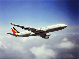 Airbus A340 In Philippine Airlines Colours - +/- 180 X 130 Mm. - Photo Presse Originale - Luftfahrt