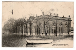 PARIS, Inondations De 1910. Gare Des Invalides, Canot. 2 SCAN. - Alluvioni Del 1910