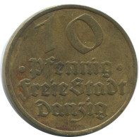 DANZIG 10 PFENNIG 1932 Dt. Reich Germany #AD636.9.U.A - 10 Renten- & 10 Reichspfennig