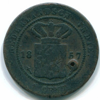 1 CENT 1857 NIEDERLANDE OSTINDIEN INDONESISCH Copper Koloniale Münze #S10034.D.A - Indes Neerlandesas